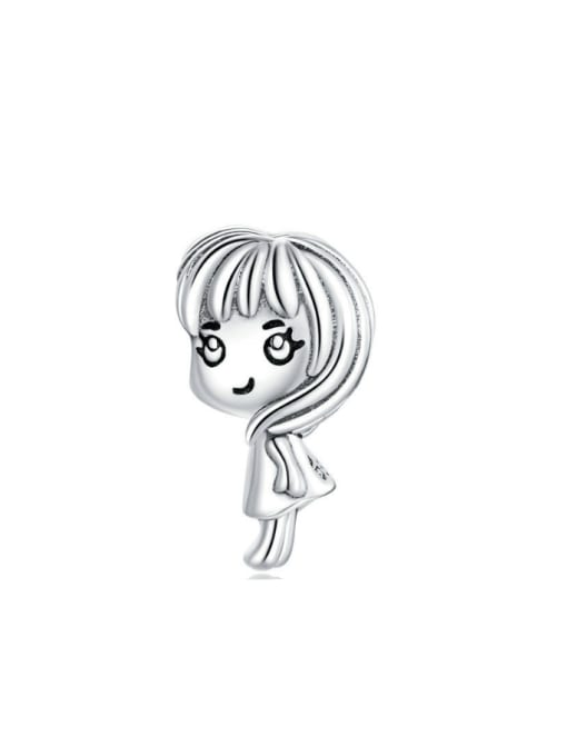Girl BSC399 925 Sterling Silver Cute Girl Pendant
