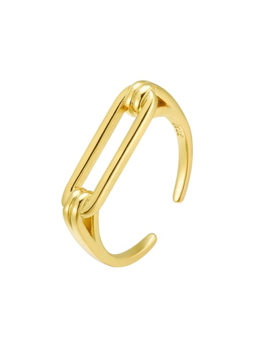 18K Gold 925 Sterling Silver Geometric Minimalist Band Ring