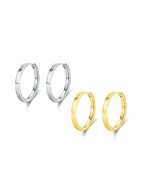 MODN 925 Sterling Silver Geometric Minimalist Hoop Earring