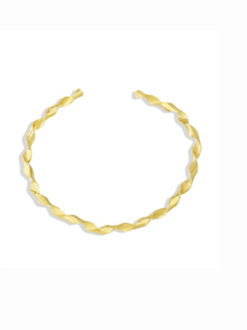 Gold wavy Bracelet Brass Irregular wave Minimalist Cuff Bangle