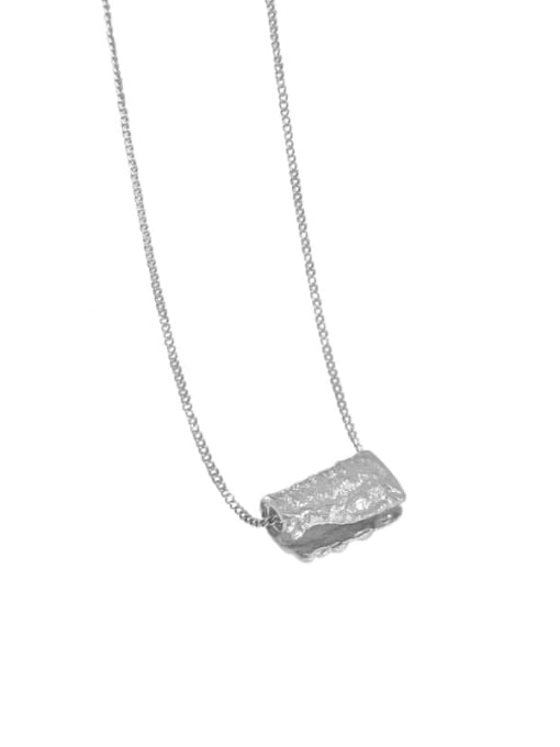 DAKA 925 Sterling Silver Irregular Geometric Artisan Pendant Necklace 3