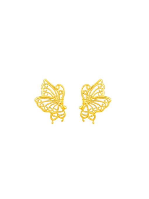 24K Gold Plated Alloy Butterfly Minimalist Stud Earring