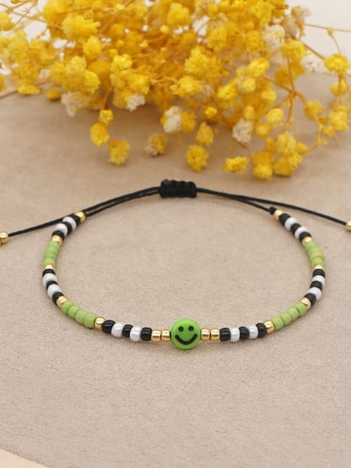 QT B210052F Miyuki Millet Bead Multi Color Acrylic Smiley Bohemia Handmade Weave Bracelet