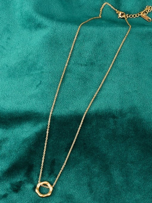 A TEEM Titanium hollow Hexagon Minimalist pendant  Necklace 2