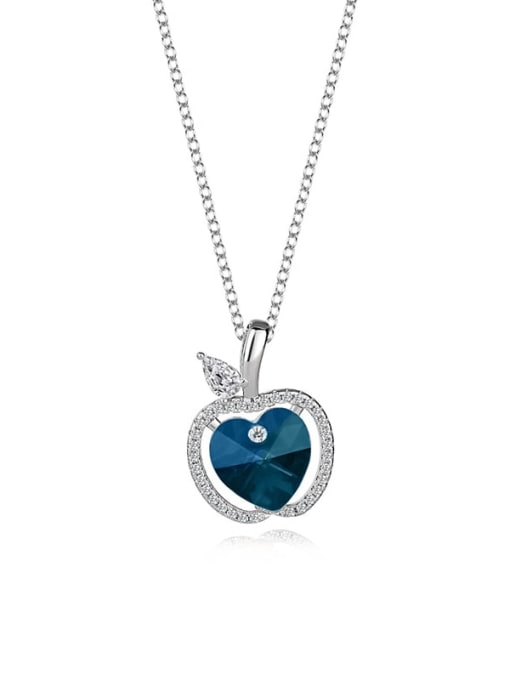 JYXZ 010 (denim) 925 Sterling Silver Austrian Crystal Heart Classic Necklace