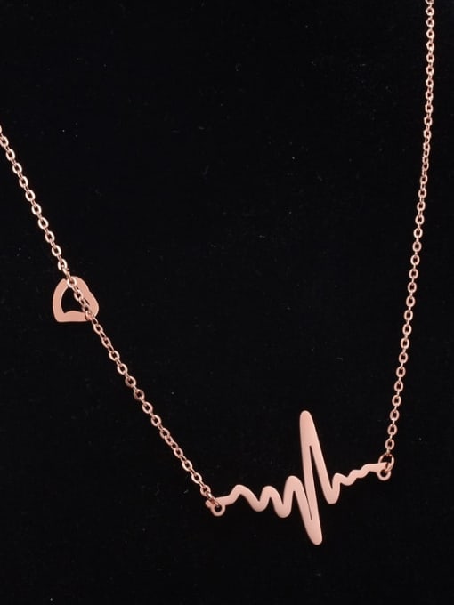 A TEEM Titanium Steel Smooth Heart Minimalist Necklace