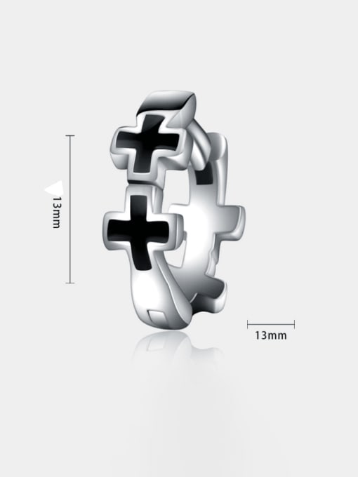BSL Titanium Steel Cross Minimalist Single Earring(Single-Only One) 2