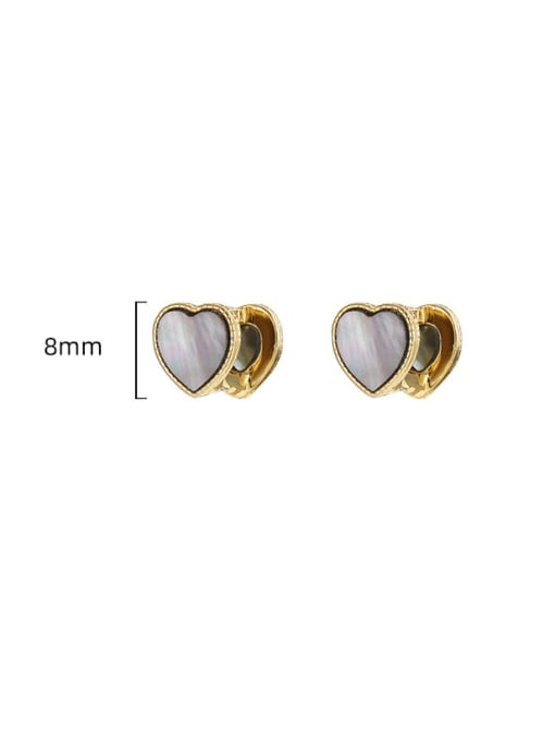 BeiFei Minimalism Silver 925 Sterling Silver Shell Heart Minimalist Stud Earring 3