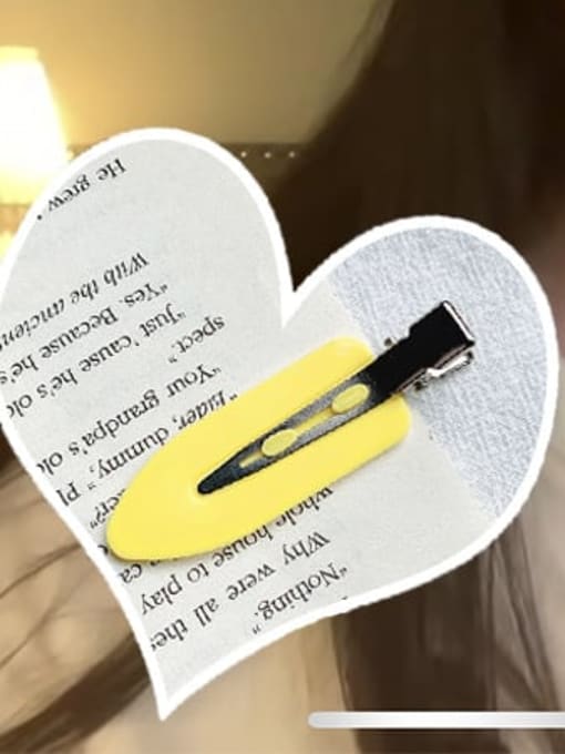 Yellow single pack Alloy Enamel Minimalist Irregular  Multi Color Hair Barrette