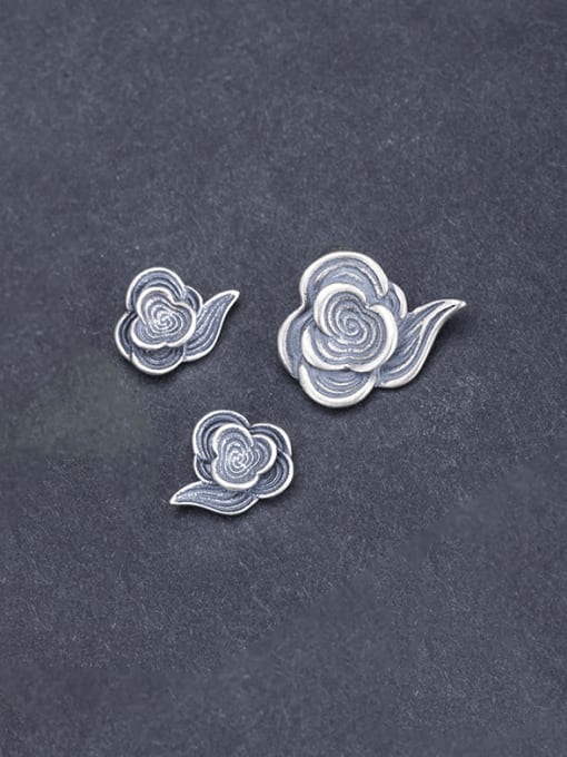 SILVER MI 925 Sterling Silver Vintage Flower Earring and Pendant Set 0