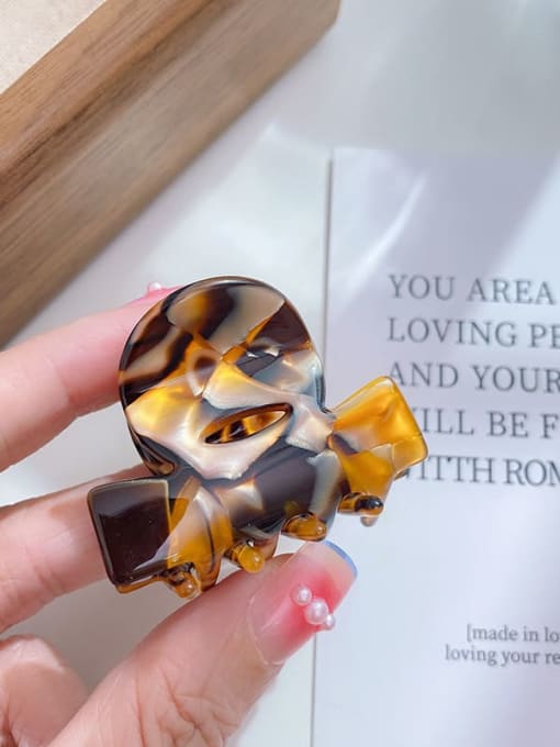 Yellow coffee color 4.3cm Cellulose Acetate Trend Irregular Alloy Jaw Hair Claw