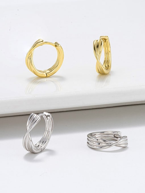 RINNTIN 925 Sterling Silver Geometric Minimalist Huggie Earring 4
