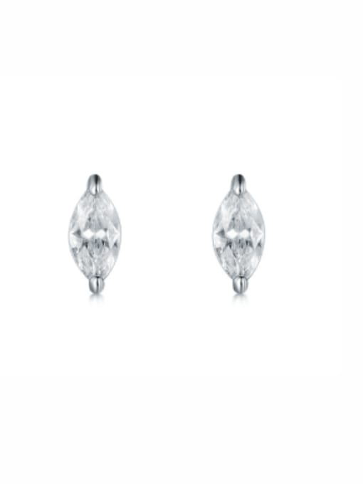diamond 925 Sterling Silver Cubic Zirconia Geometric Minimalist Stud Earring