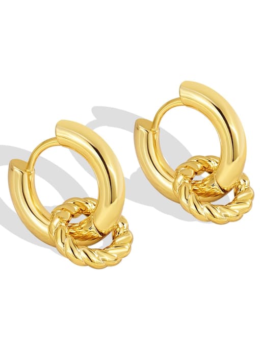 Twist Circle Earrings Brass Geometric Minimalist Hoop Earring