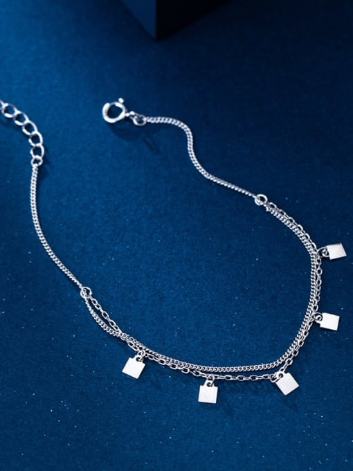 Rosh 925 Sterling Silver Geometric Minimalist Link Bracelet 2