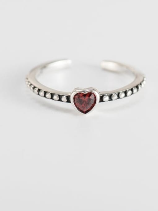 XBOX 925 Sterling Silver Cubic Zirconia Heart Minimalist Band Ring 1