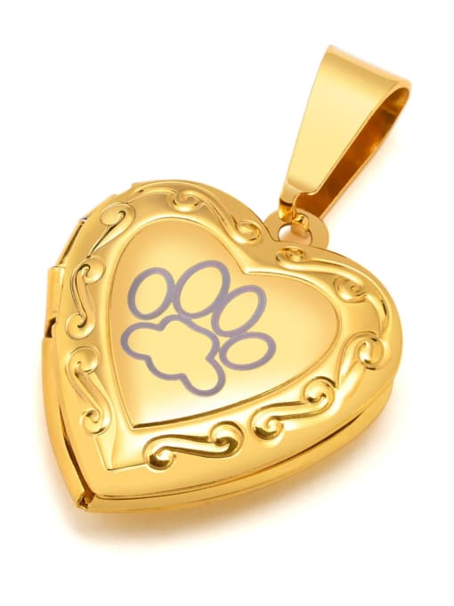 Gold Single Pendant Stainless steel Heart Minimalist Necklace
