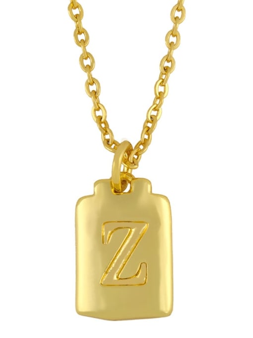 Z Brass Geometric Letter Minimalist Necklace