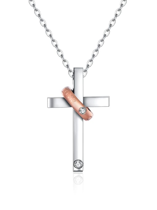 Open Sky Titanium Cross Minimalist Regligious Necklace 4