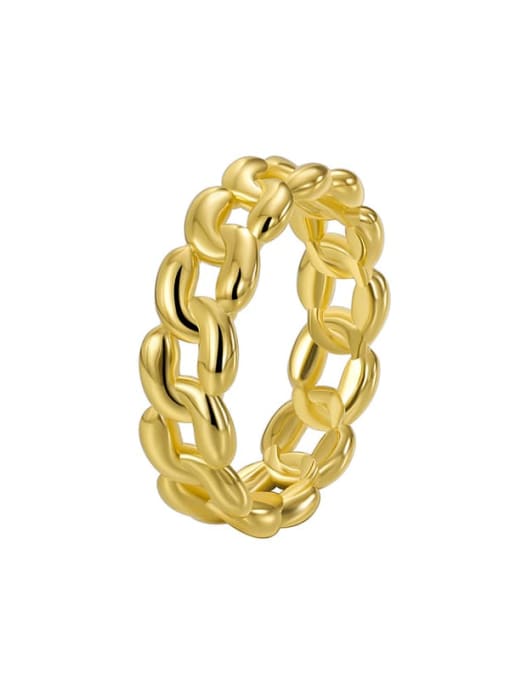 Gold hip-hop ring Brass Geometric Minimalist Band Ring