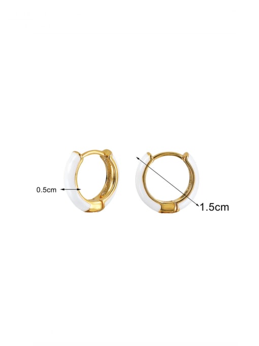 CHARME Brass Enamel Geometric Minimalist Hoop Earring 1