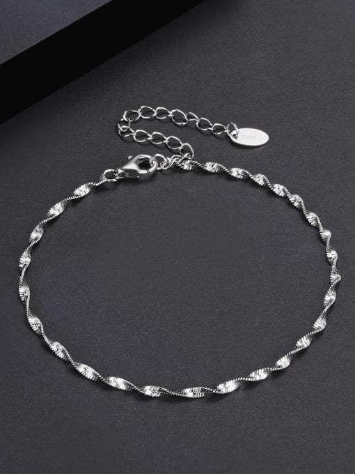 RINNTIN 925 Sterling Silver Irregular Trend Link Bracelet 2