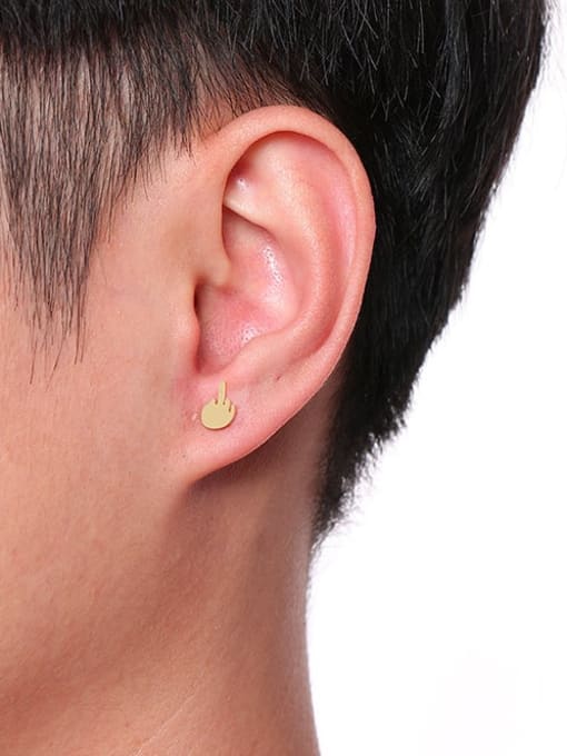CONG Stainless steel Irregular Minimalist palm Stud Earring 1