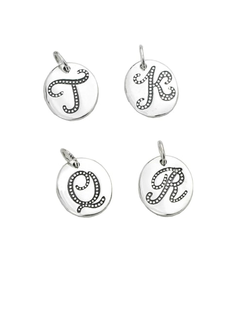 Single letter please note Vintage Sterling Silver With Minimalist Round  Pendant Diy Accessories