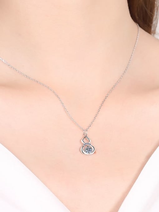 MOISS Sterling Silver Moissanite Geometric Dainty Necklace 1