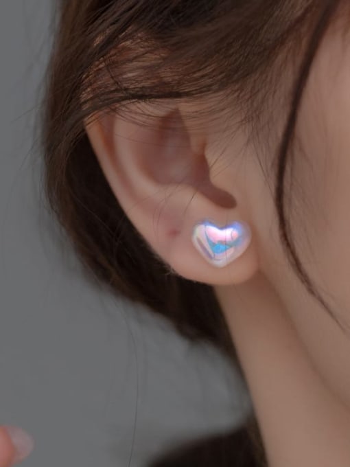 Rosh 925 Sterling Silver Heart Minimalist Stud Earring 1