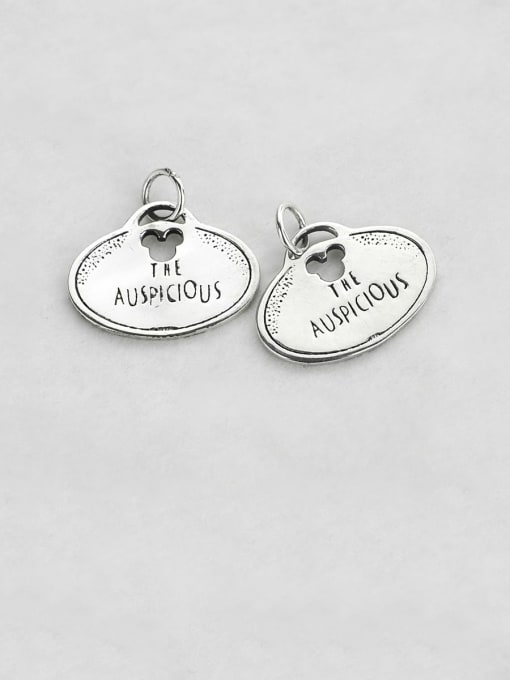 SHUI Vintage Sterling Silver With Minimalist Oval Letters Pendant Diy Accessories 0