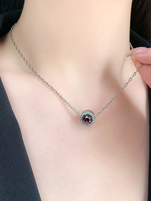 KDP-Silver 925 Sterling Silver Cubic Zirconia Geometric Vintage Necklace 1