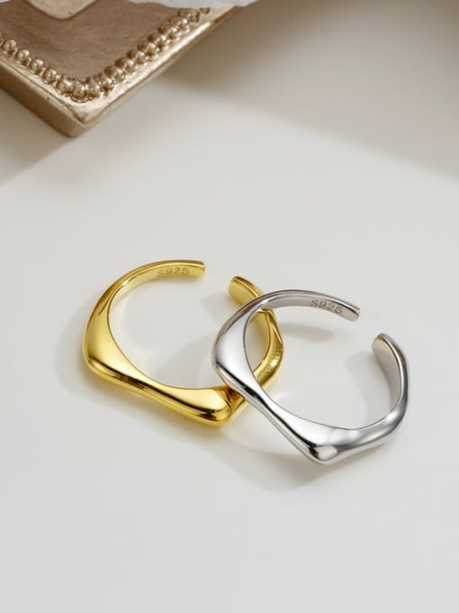 JENNY 925 Sterling Silver Geometric Minimalist Midi Ring