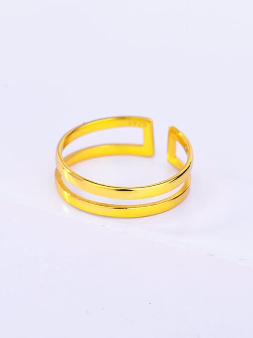 Rd0206 gold 1.37g 925 Sterling Silver Hollow Geometric Minimalist Ring