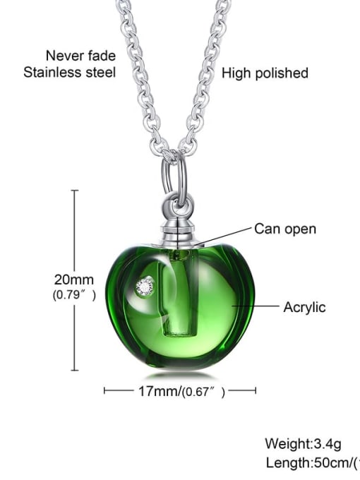 CONG Stainless steel Glass Stone Friut Minimalist Necklace 2