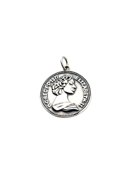 SHUI Vintage Sterling Silver With Vintage Round Pendant Diy Accessories