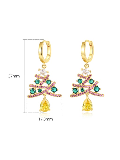 BLING SU Brass Cubic Zirconia Christmas Seris Trend Huggie Earring 2