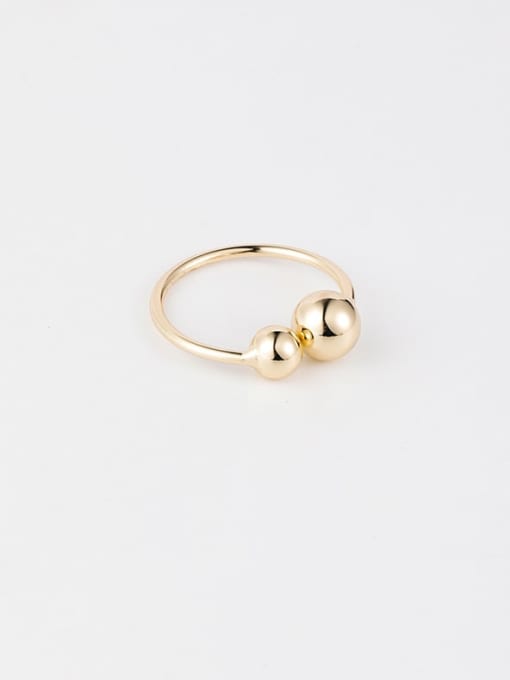 A Ball Size(gold) Copper Hollow Smooth Irregular Minimalist Free Sizze Ring