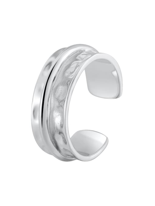 Platinum 925 Sterling Silver Geometric Vintage Band Ring