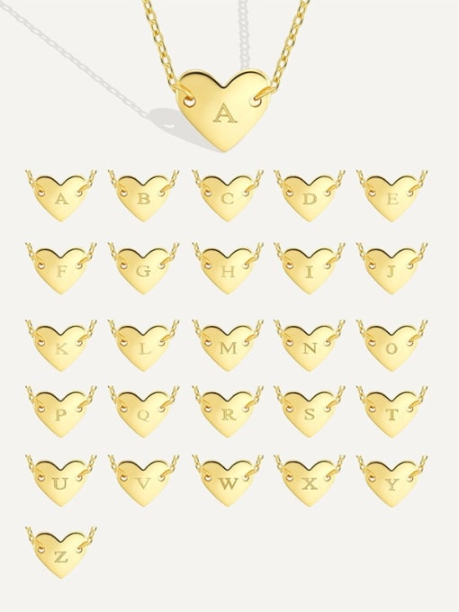 CHARME Brass Heart Letter Pendant  Minimalist  Necklace 4