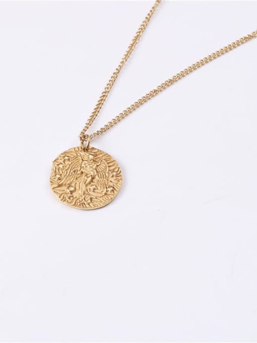 GROSE Titanium With Imitation Gold Plated Simplistic Round  Avatar Necklaces 0