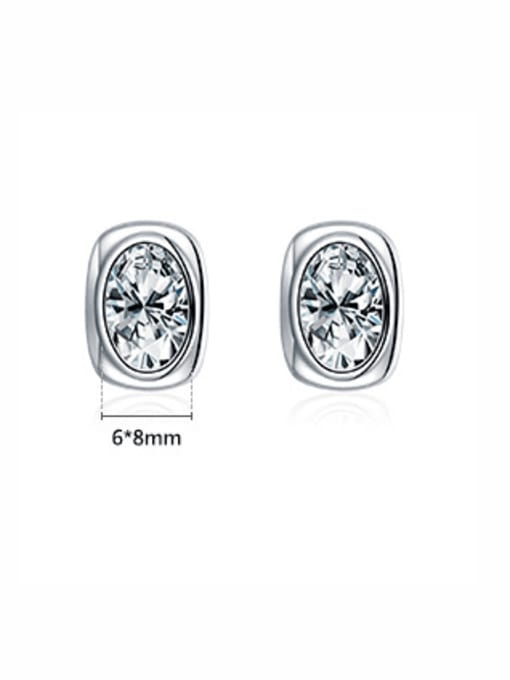 MODN 925 Sterling Silver Cubic Zirconia Geometric Minimalist Stud Earring 3
