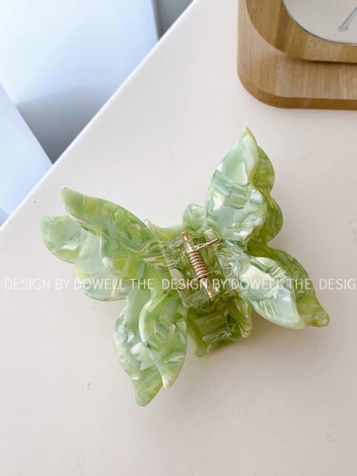 Light green 8cm Cellulose Acetate Trend Butterfly Alloy Multi Color Jaw Hair Claw