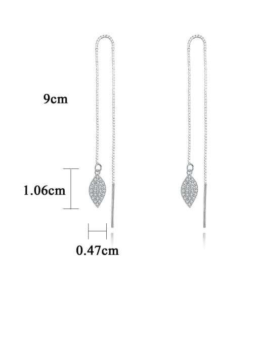 CCUI 925 Sterling Silver Cubic Zirconia Tassel Minimalist Threader Earring 2