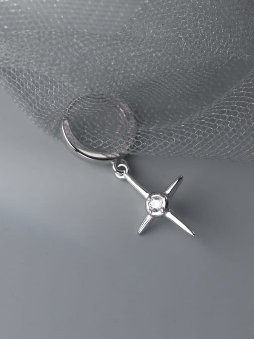 Rosh 925 Sterling Silver Cross Minimalist Huggie Earring 3