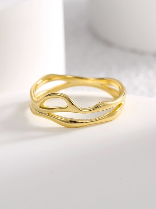 CHARME Brass Geometric Minimalist Stackable Ring 1
