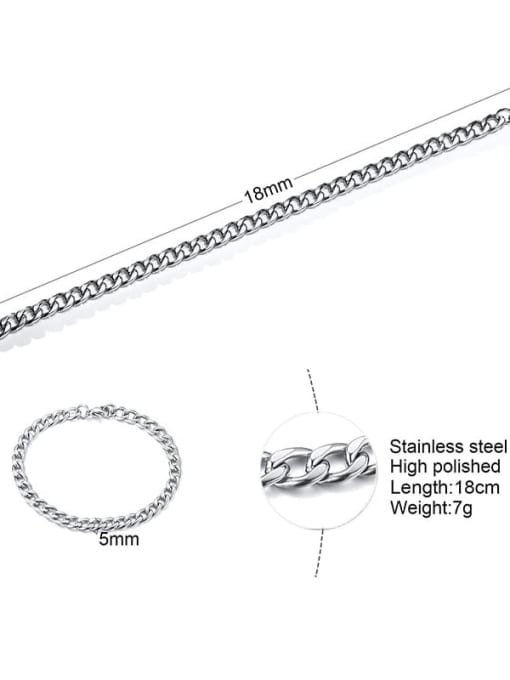 CONG Titanium Steel Hollow Geometric Chain Minimalist Link Bracelet 3