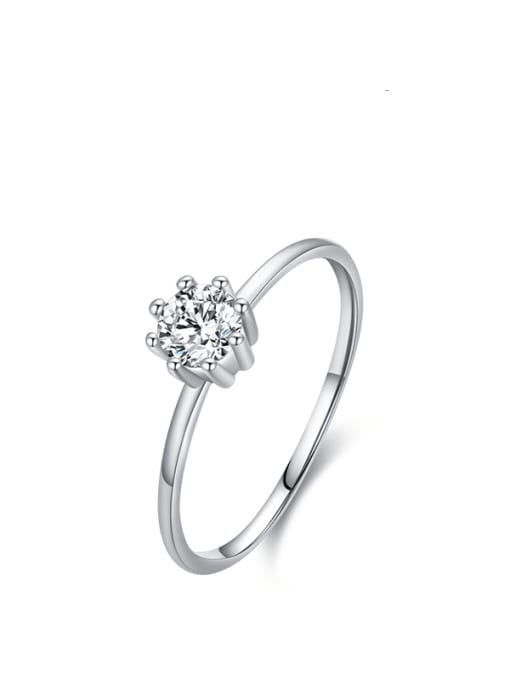 S925 Silver 925 Sterling Silver Cubic Zirconia Geometric Dainty Band Ring