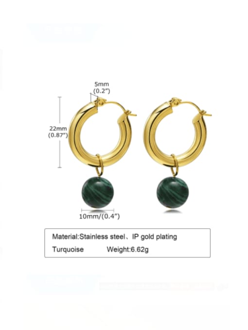 Golden pair Stainless steel Bead Geometric Vintage Huggie Earring