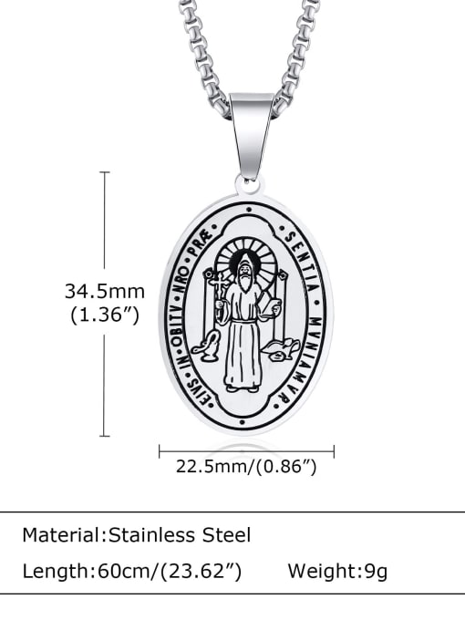 CONG Stainless steel Oval Hip Hop Necklace 2